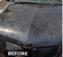 Vehicle hood before exterior detailing