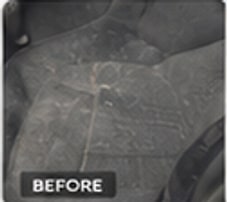 Vehicle seat before interior cleaning